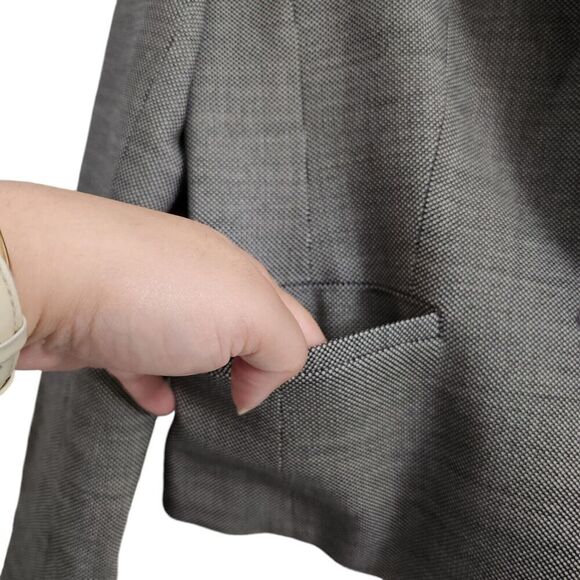 Brooks Brothers Blazer Womens 6P 6 Petite Gray‎ Stellita Fit Italian Wool Jacket - Picture 4 of 8